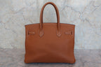HERMES／エルメス バーキン30 トゴ ゴールド □H刻印 ハンドバッグ 800030159