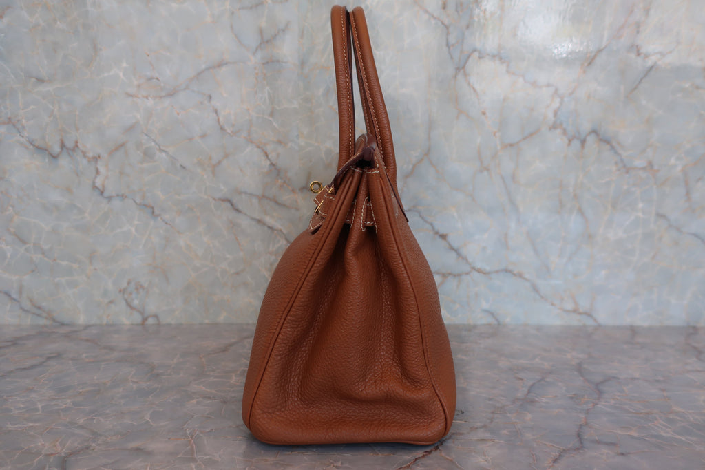HERMES／エルメス バーキン30 トゴ ゴールド □H刻印 ハンドバッグ 800030159