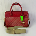Handbag Designer By Michael Kors In Gold & Red, Size:Medium