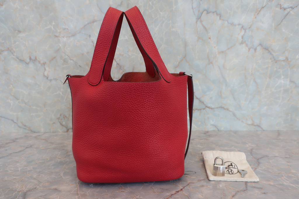 HERMES／エルメス ピコタンロックＰＭ トリヨンクレマンス ルージュカザック A刻印 ハンドバッグ 800040035