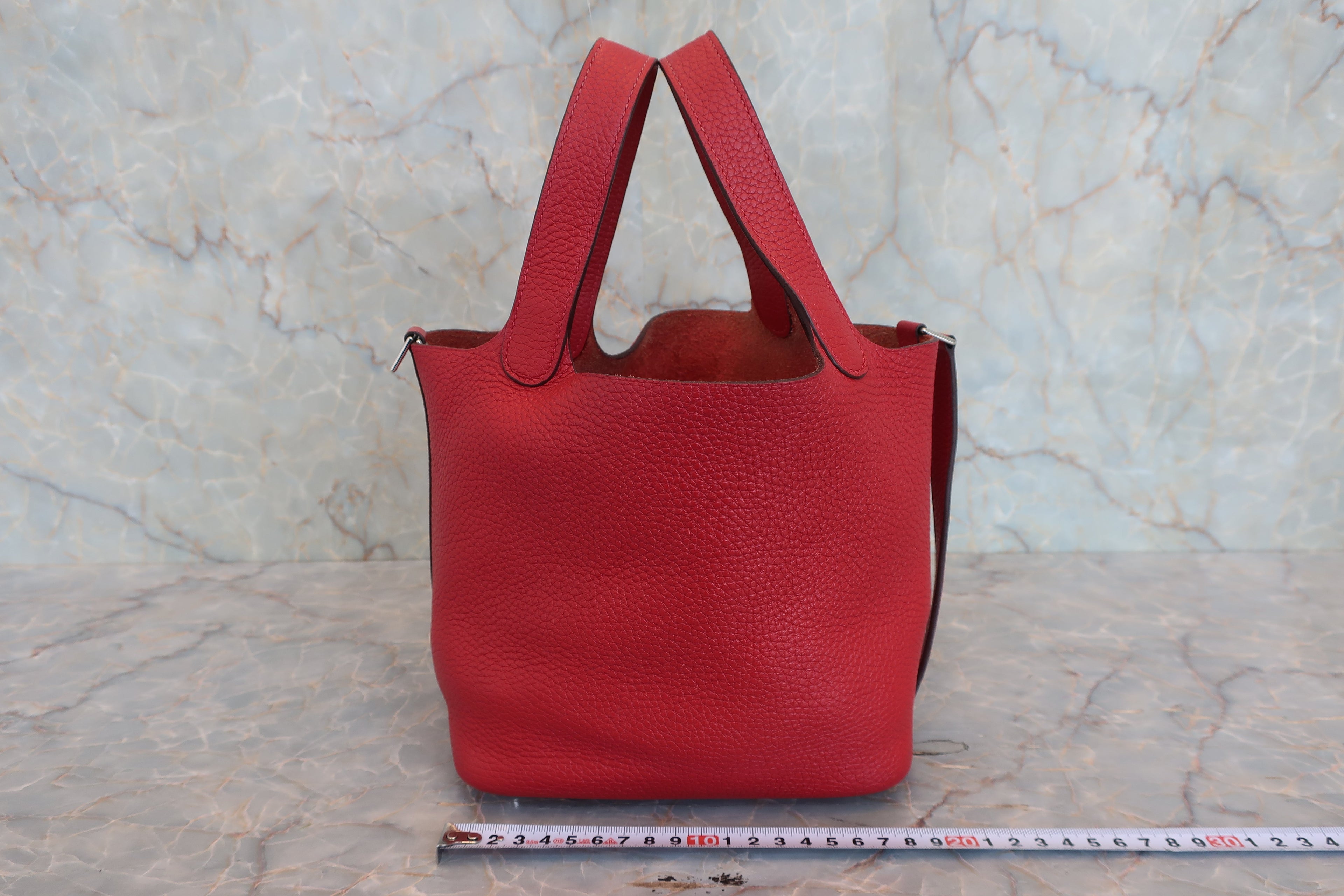 HERMES／エルメス ピコタンロックＰＭ トリヨンクレマンス ルージュカザック A刻印 ハンドバッグ 800040035