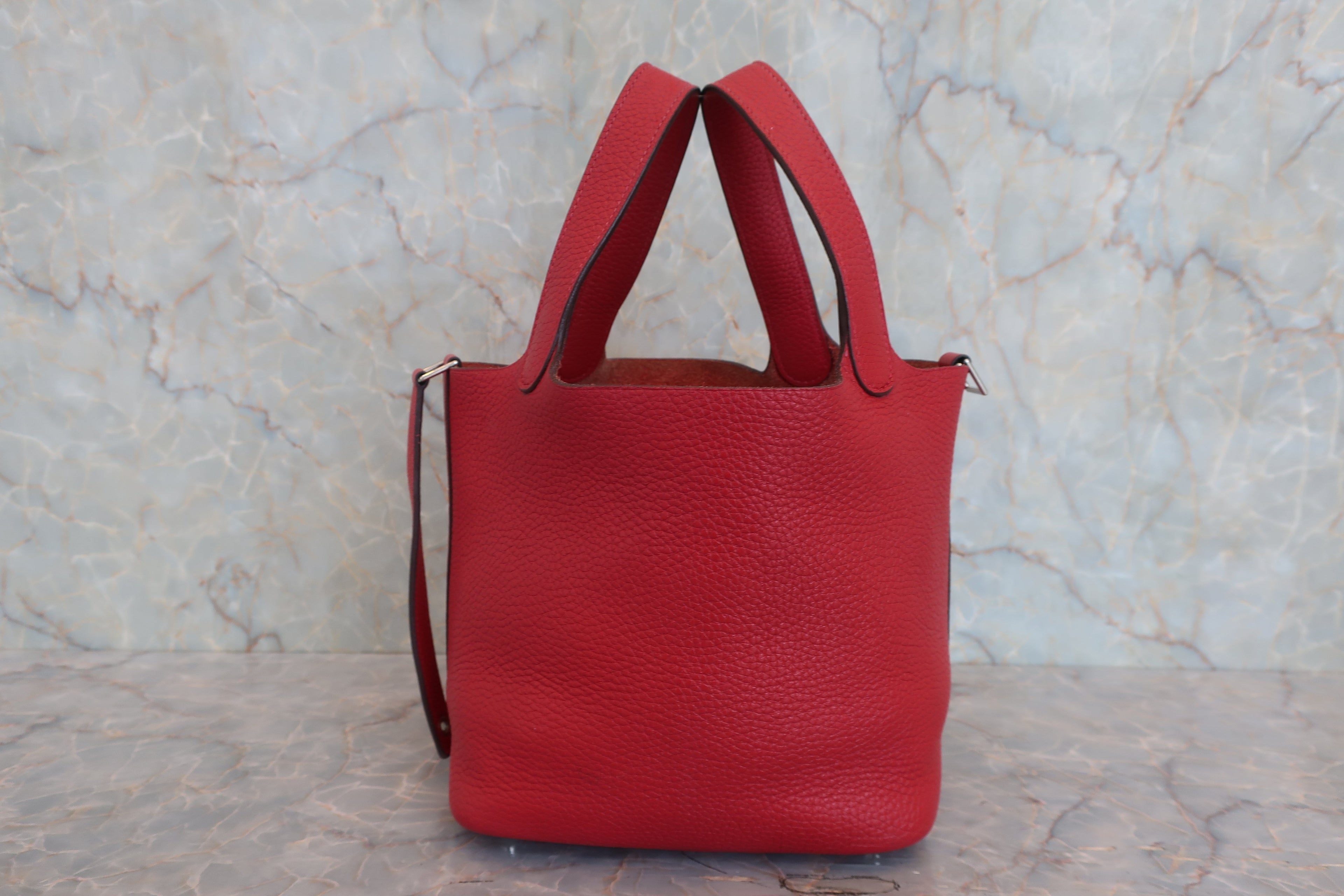 HERMES／エルメス ピコタンロックＰＭ トリヨンクレマンス ルージュカザック A刻印 ハンドバッグ 800040035