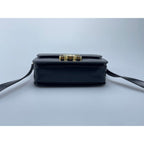 Celine Black Teen Triomphe Bag in Shiny Calfskin Leather with Gold Hardware