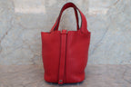HERMES／エルメス ピコタンロックＰＭ トリヨンクレマンス ルージュカザック A刻印 ハンドバッグ 700050026
