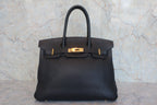 HERMES／エルメス バーキン30 トゴ ブラック □G刻印 ハンドバッグ 800030152