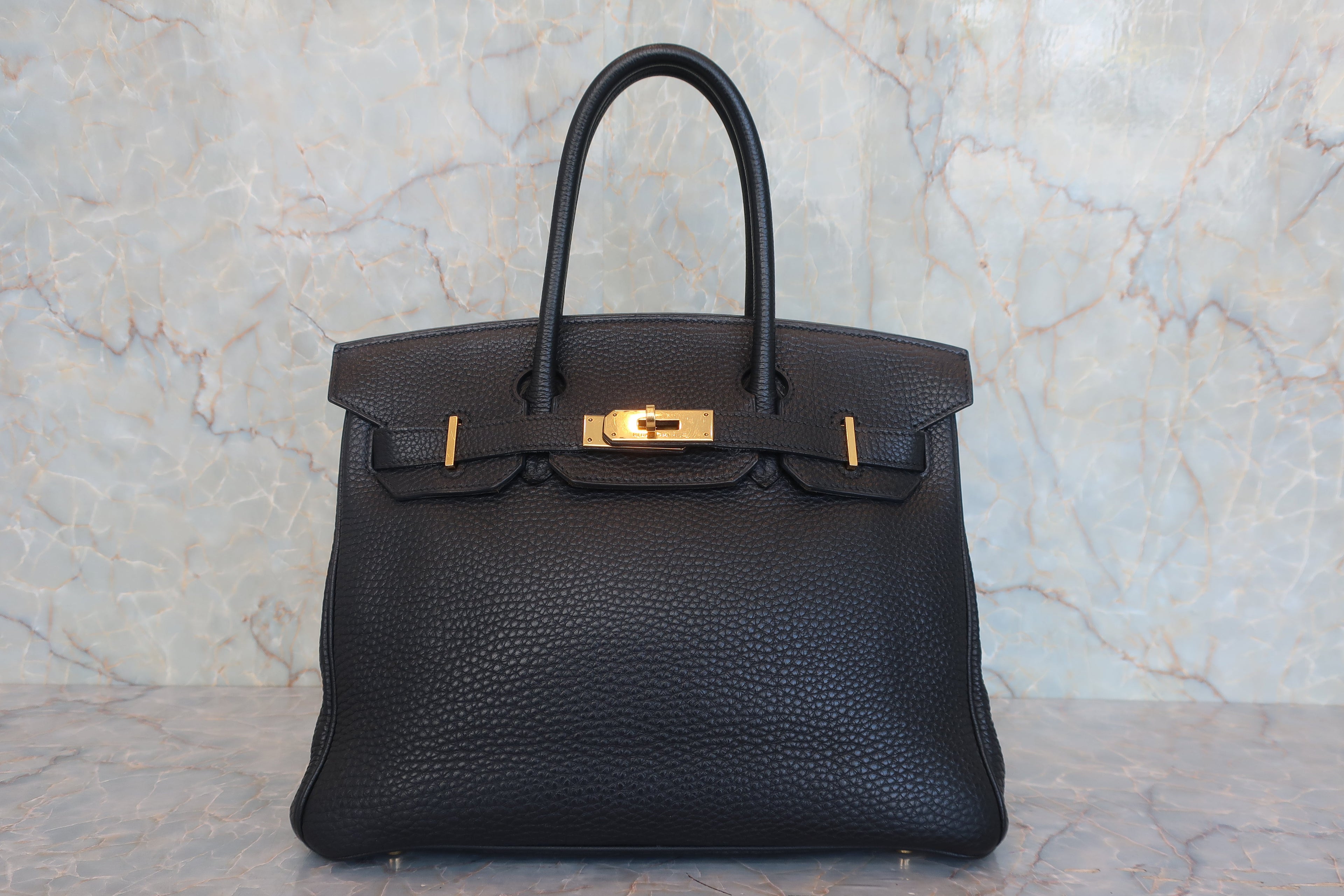 HERMES／エルメス バーキン30 トゴ ブラック □G刻印 ハンドバッグ 800030152