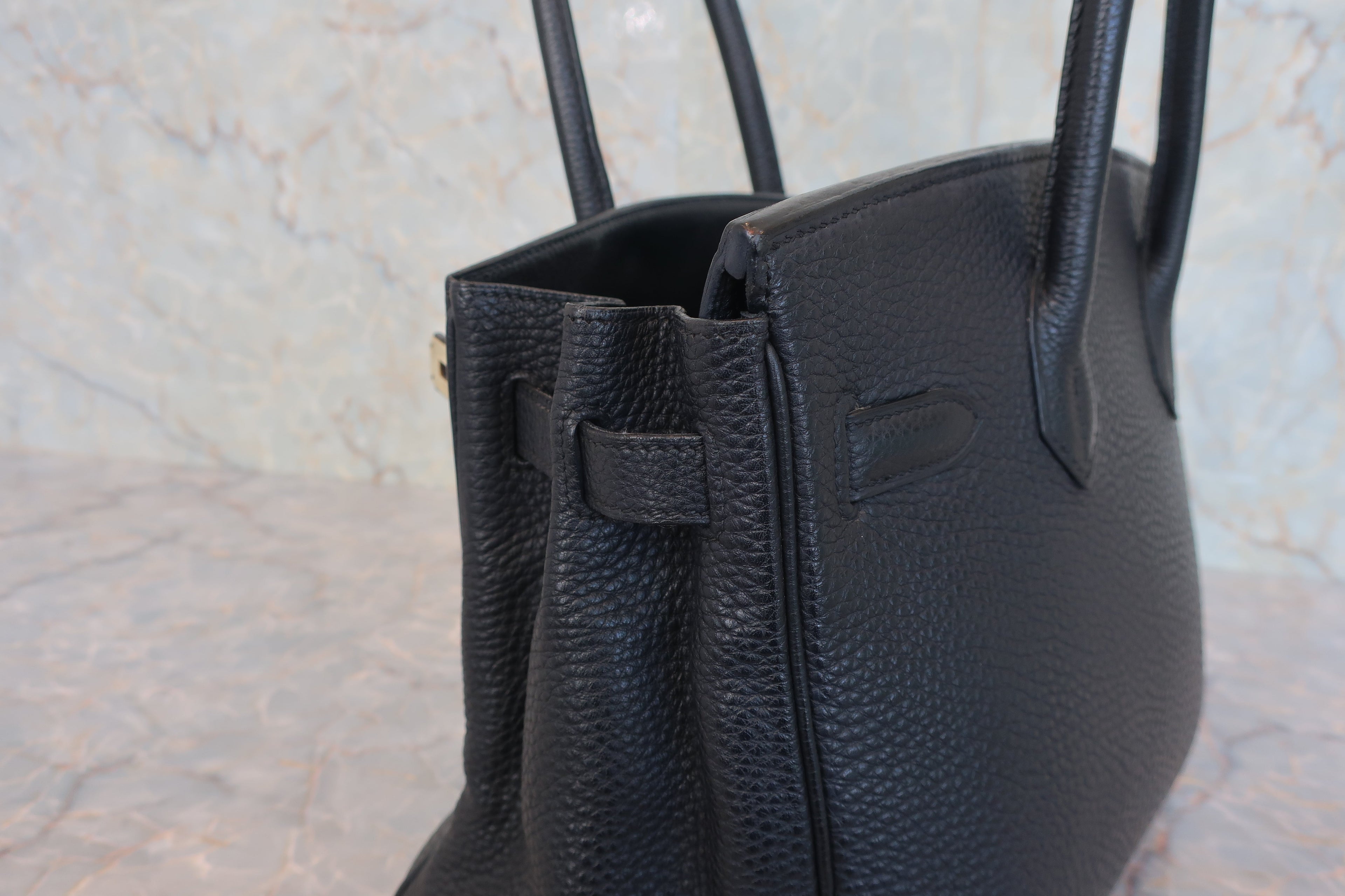HERMES／エルメス バーキン30 トゴ ブラック □G刻印 ハンドバッグ 800030152