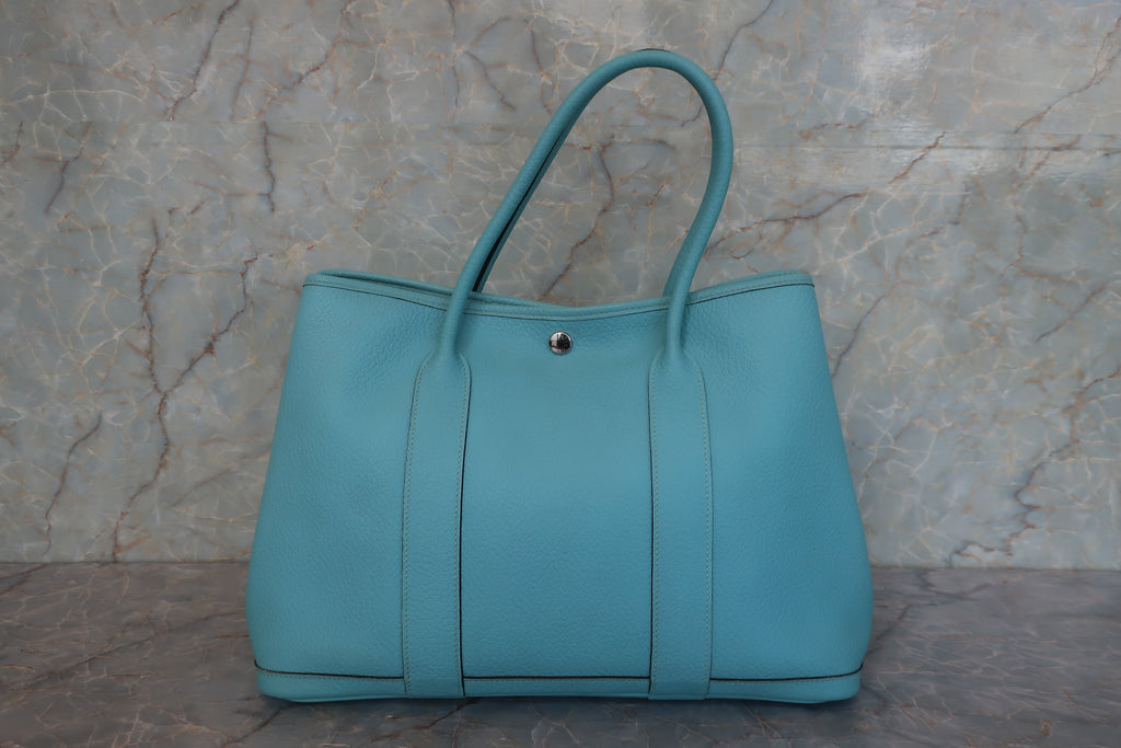 HERMES／エルメス ガーデンパーティＰＭ カントリー ブルーアトール トートバッグ 800010083