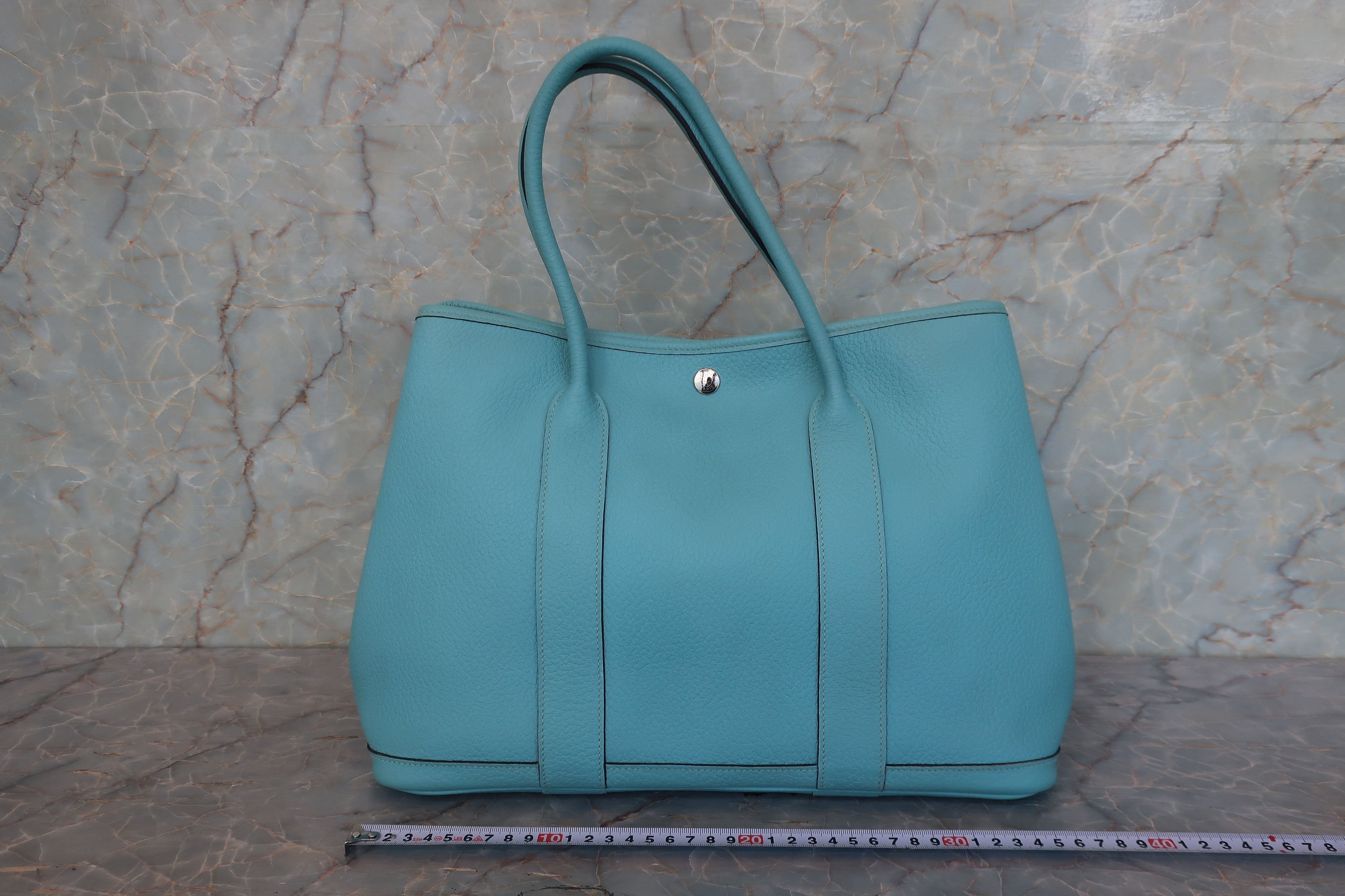 HERMES／エルメス ガーデンパーティＰＭ カントリー ブルーアトール トートバッグ 800010083