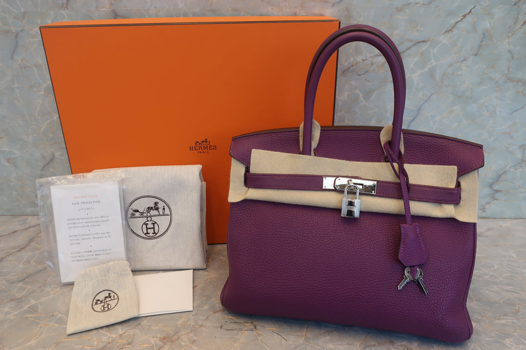 HERMES／エルメス バーキン30 トゴ アネモネ ハンドバッグ 700120090