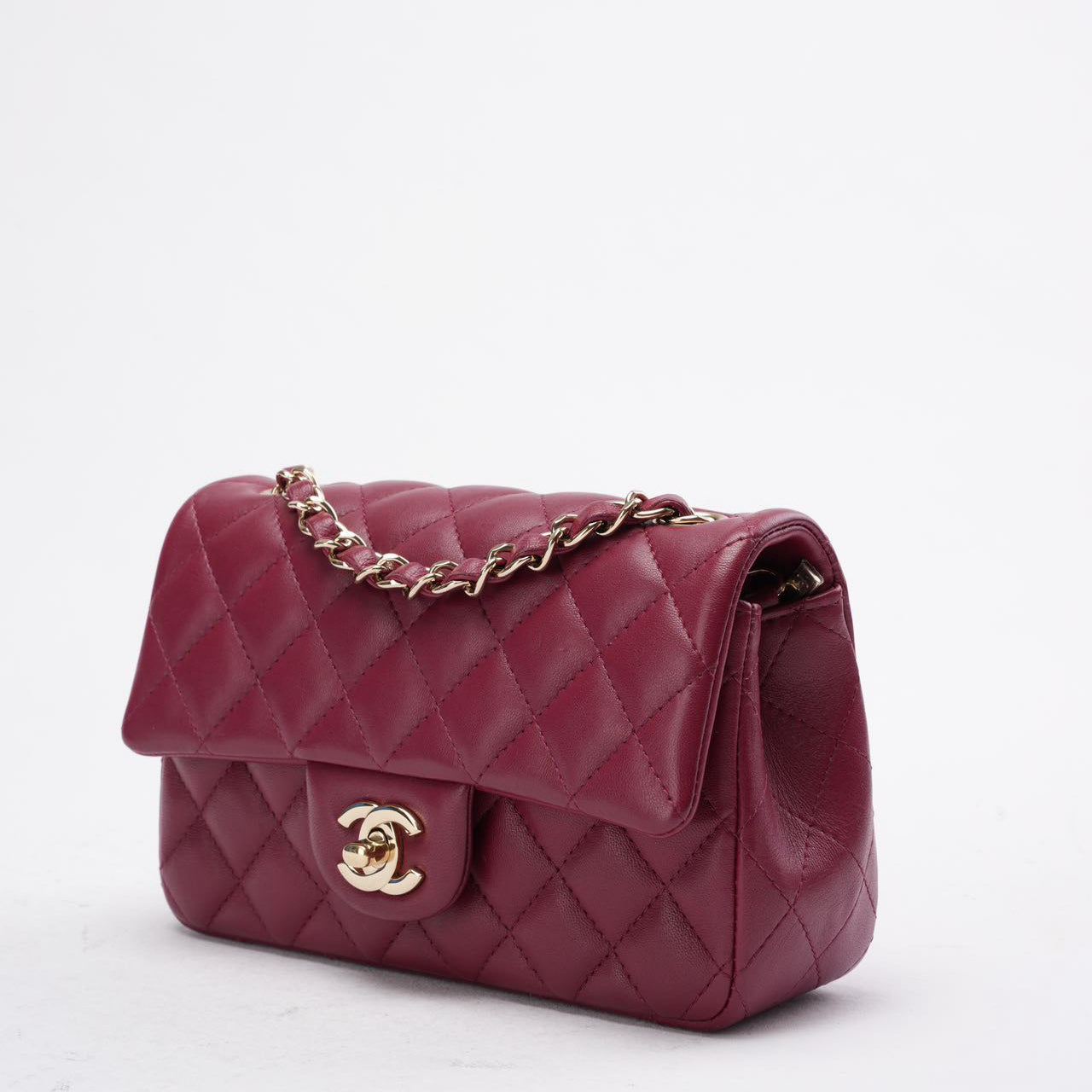Chanel Burgundy Red Mini Classic Flap Bag 2021