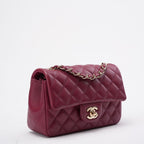 Chanel Burgundy Red Mini Classic Flap Bag 2021