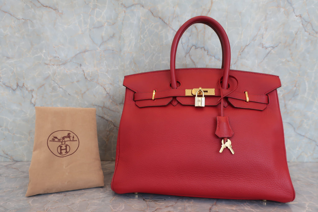 HERMES／エルメス バーキン35 トリヨンクレマンス ルージュヴィフ □B刻印 ハンドバッグ 800040053