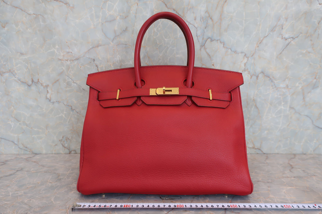 HERMES／エルメス バーキン35 トリヨンクレマンス ルージュヴィフ □B刻印 ハンドバッグ 800040053