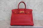 HERMES／エルメス バーキン35 トリヨンクレマンス ルージュヴィフ □B刻印 ハンドバッグ 800040053
