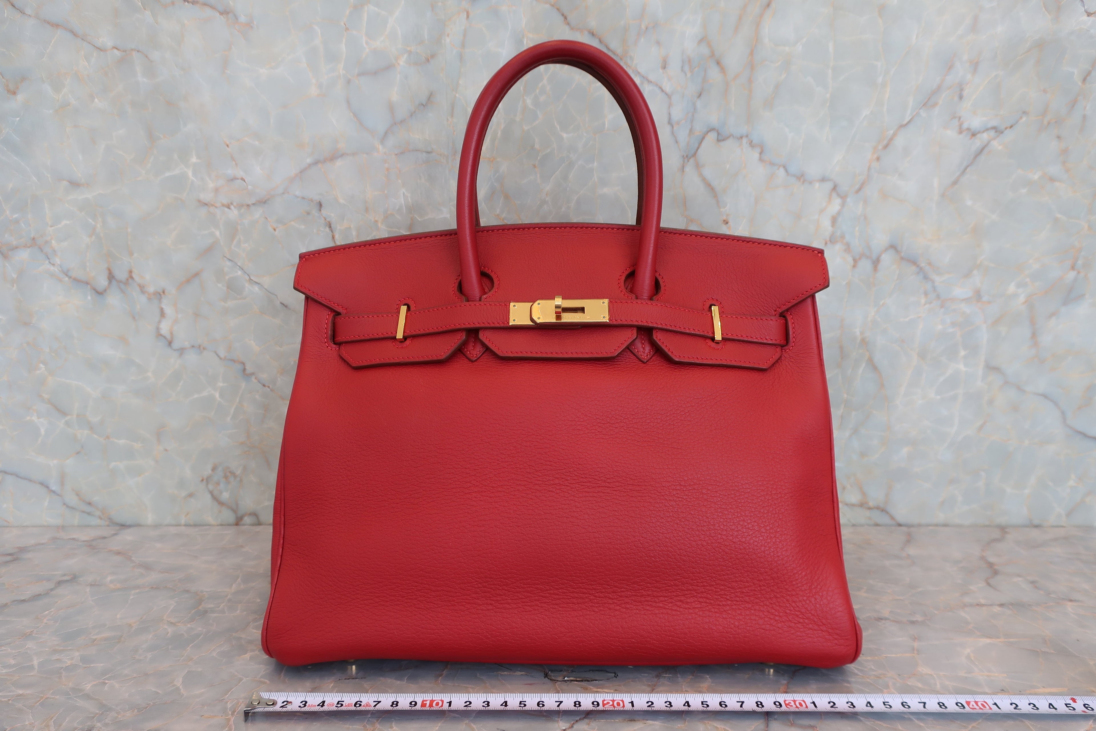 HERMES／エルメス バーキン35 トリヨンクレマンス ルージュヴィフ □B刻印 ハンドバッグ 800040053
