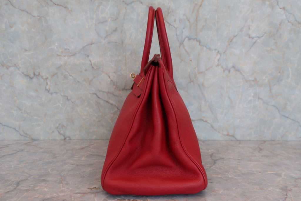 HERMES／エルメス バーキン35 トリヨンクレマンス ルージュヴィフ □B刻印 ハンドバッグ 800040053