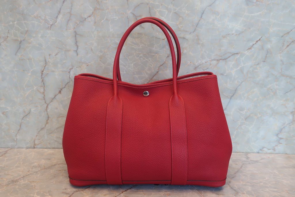 HERMES／エルメス ガーデンパーティPM ネゴンダ ルージュカザック T刻印 トートバッグ 700120124