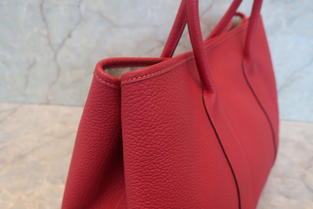 HERMES／エルメス ガーデンパーティPM ネゴンダ ルージュカザック T刻印 トートバッグ 700120124
