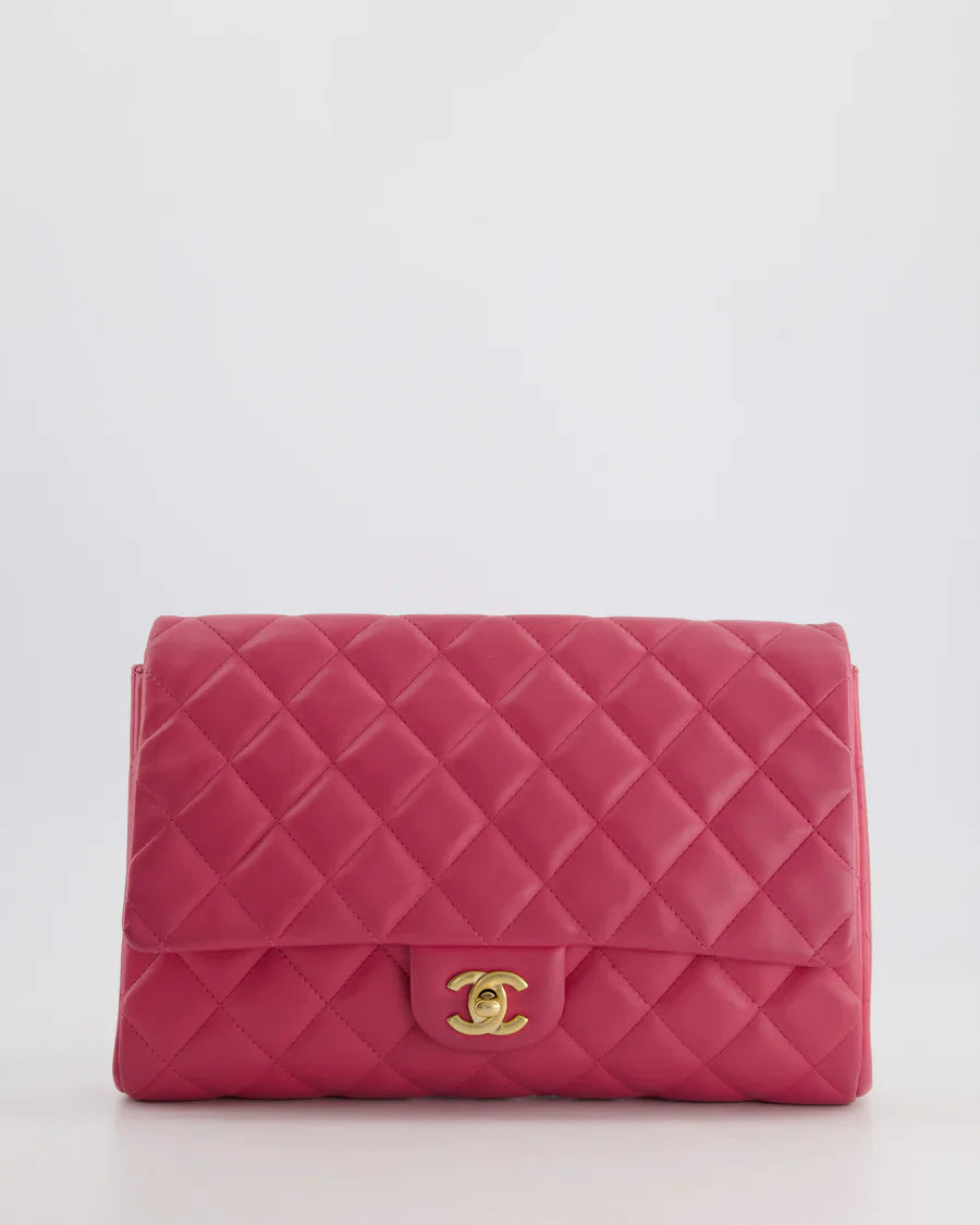 Chanel Timeless Clutch On Chain in Lambskin Pink
