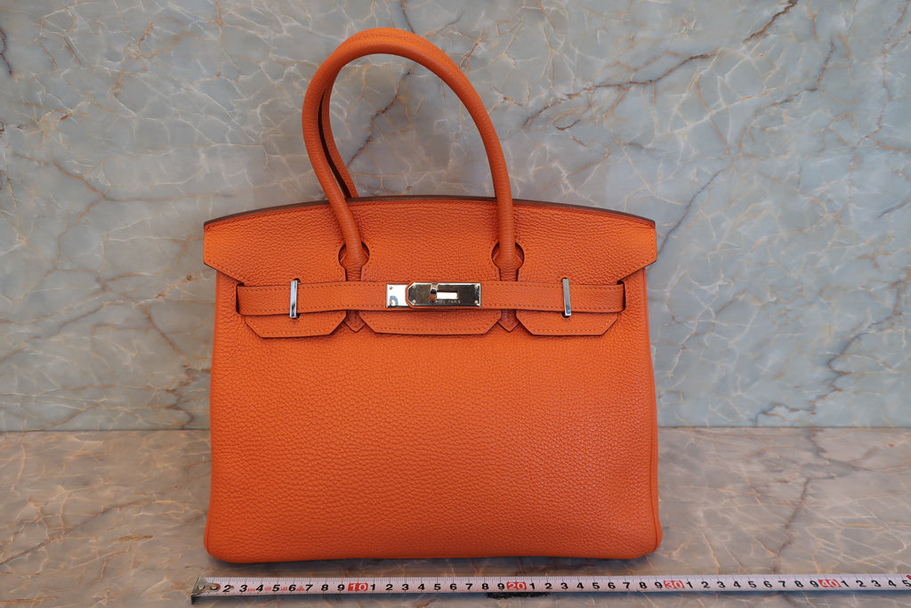 HERMES／エルメス バーキン30 トゴ オレンジ □L刻印 ハンドバッグ 700080142