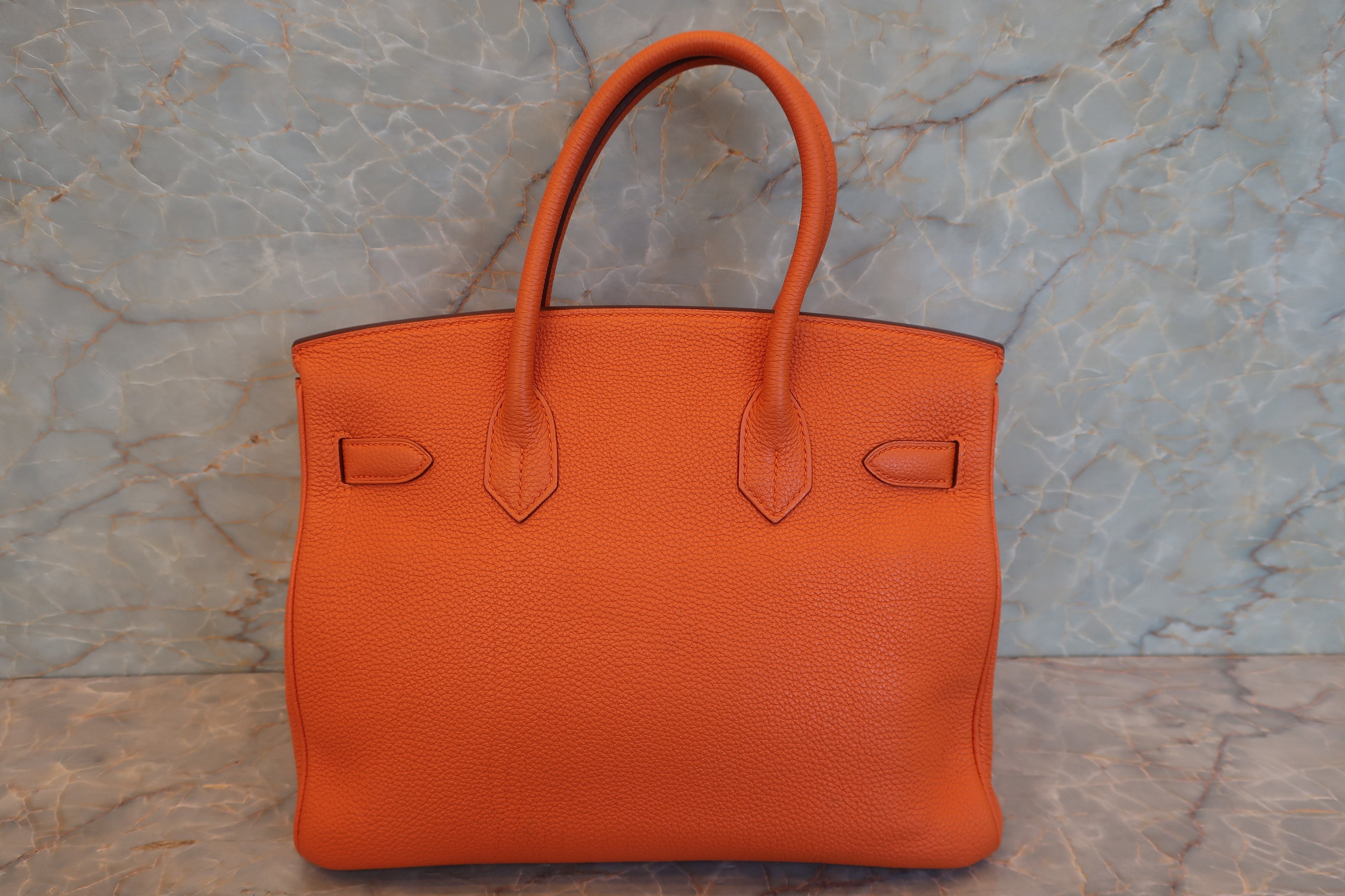HERMES／エルメス バーキン30 トゴ オレンジ □L刻印 ハンドバッグ 700080142