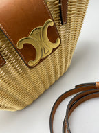 Celine Teen Couffin Basket Bag in Wicker and Natural Calfskin