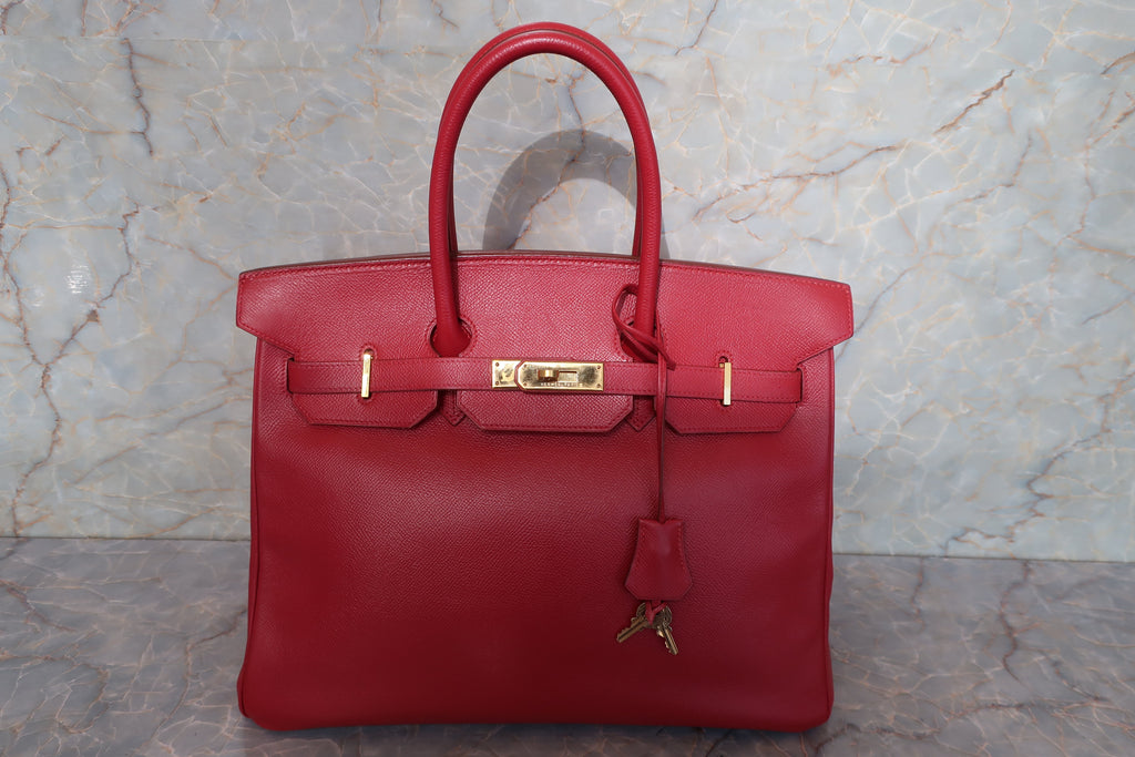 HERMES／エルメス バーキン35 クシュベル ルージュヴィフ □B刻印 ハンドバッグ 700060050