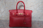 HERMES／エルメス バーキン35 クシュベル ルージュヴィフ □B刻印 ハンドバッグ 700060050