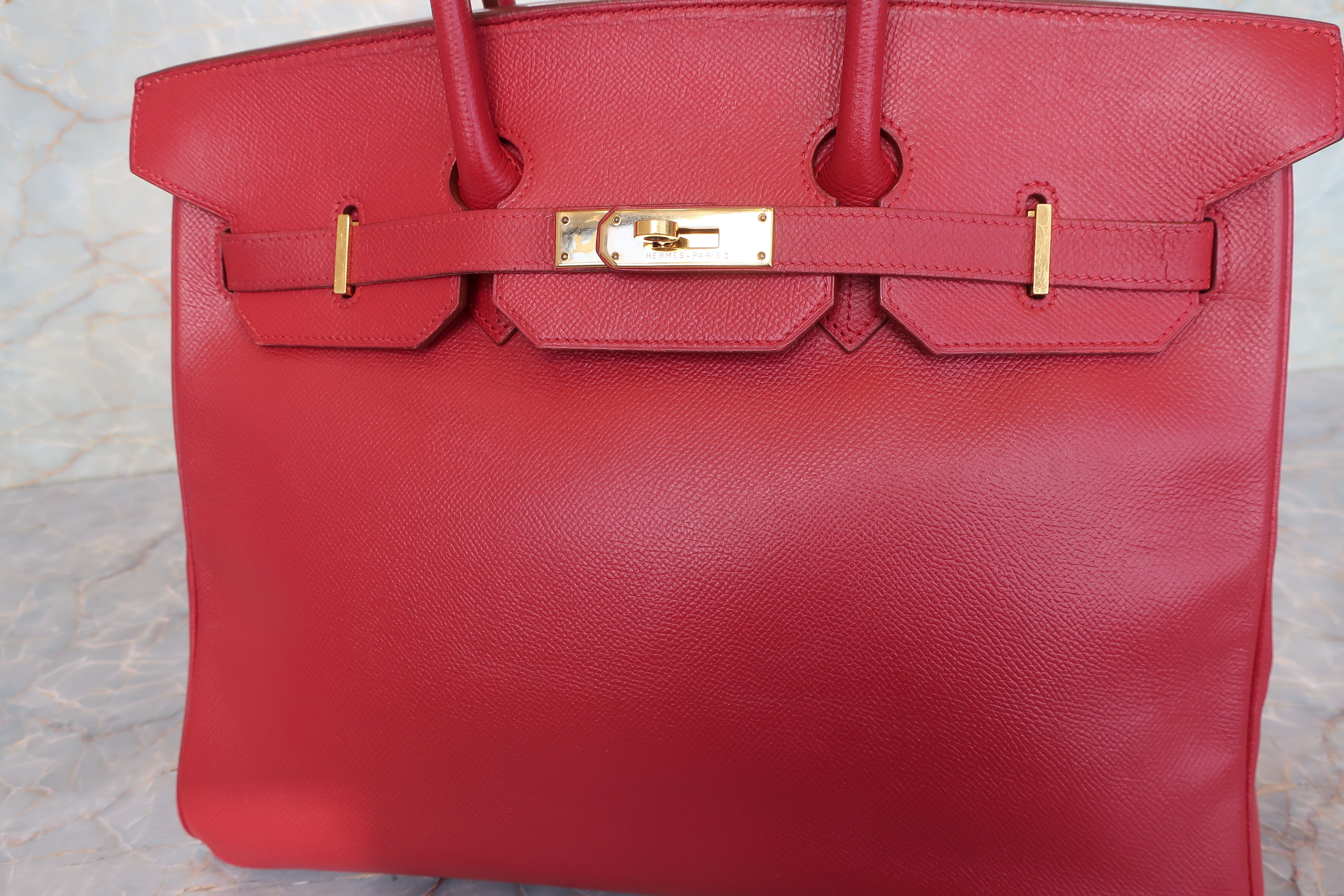 HERMES／エルメス バーキン35 クシュベル ルージュヴィフ □B刻印 ハンドバッグ 700060050