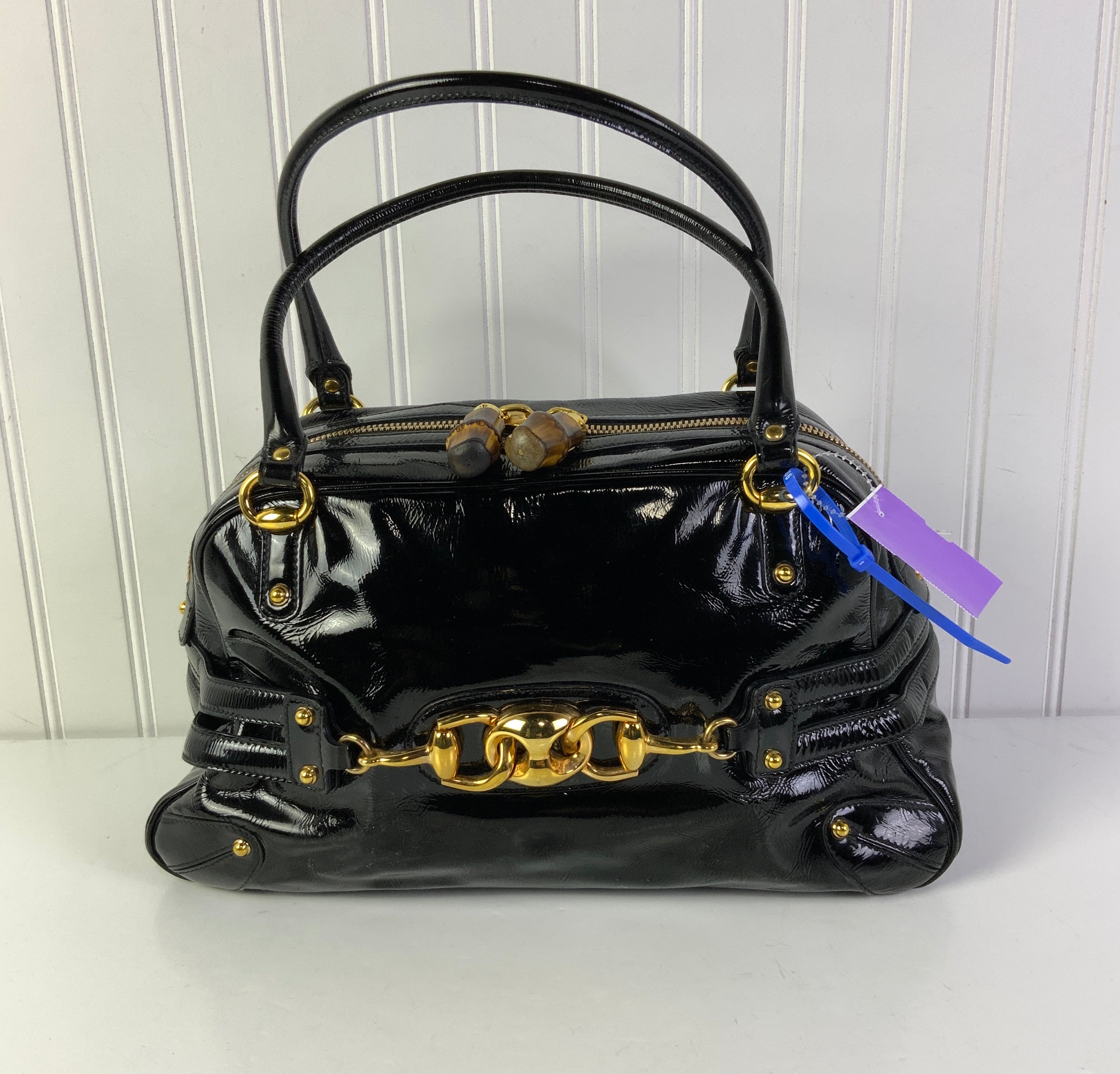 Handbag Luxury Designer By Gucci In Black, Size:Medium