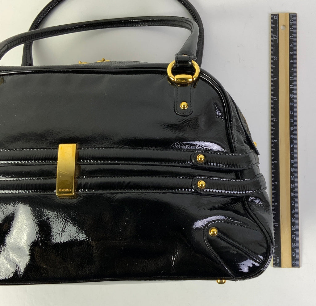 Handbag Luxury Designer By Gucci In Black, Size:Medium