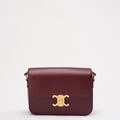 Celine Burgundy Triomphe Crossbody Small Calfskin 2019