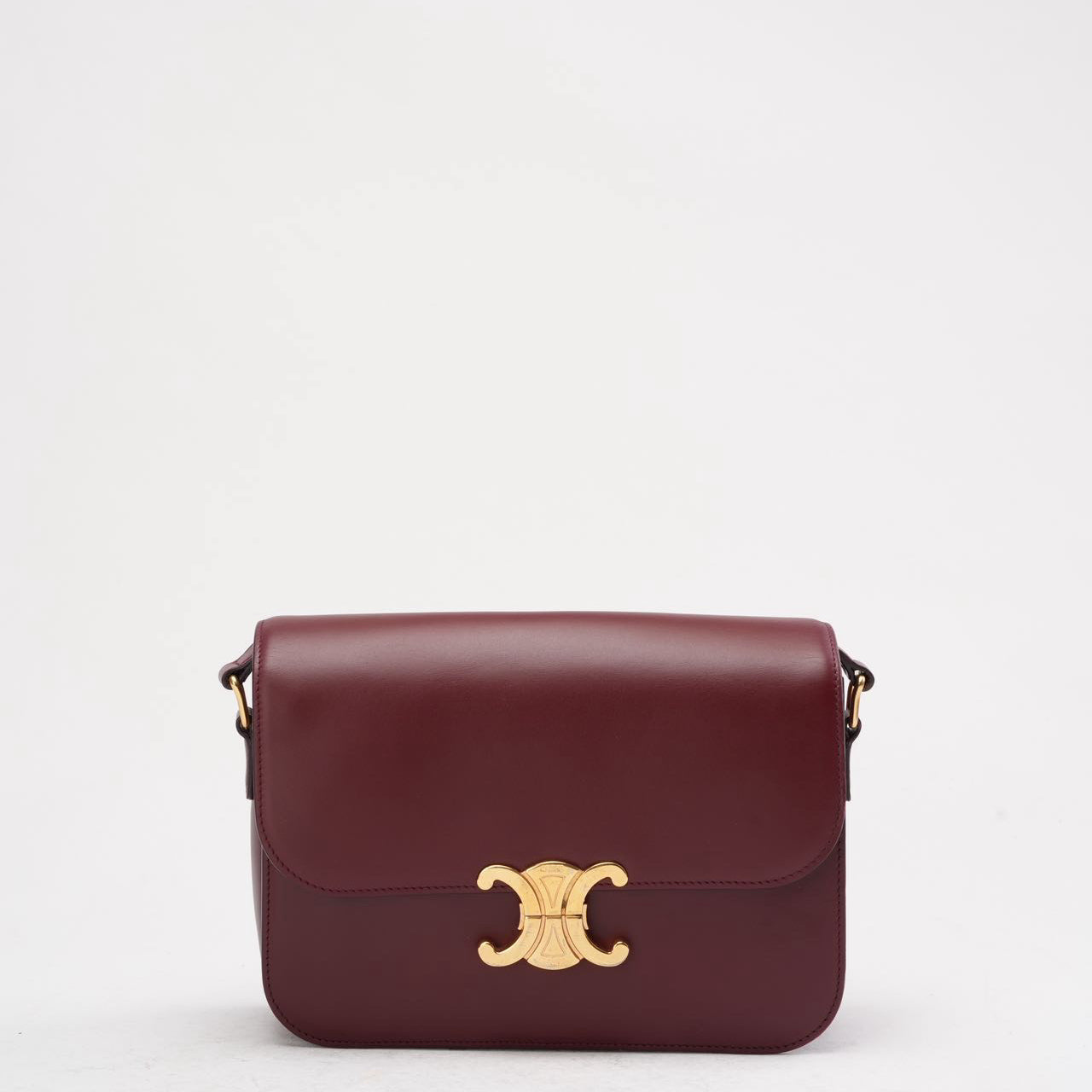 Celine Burgundy Triomphe Crossbody Small Calfskin 2019