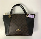 Handbag Designer By Coach In Black & Brown, Size:Medium