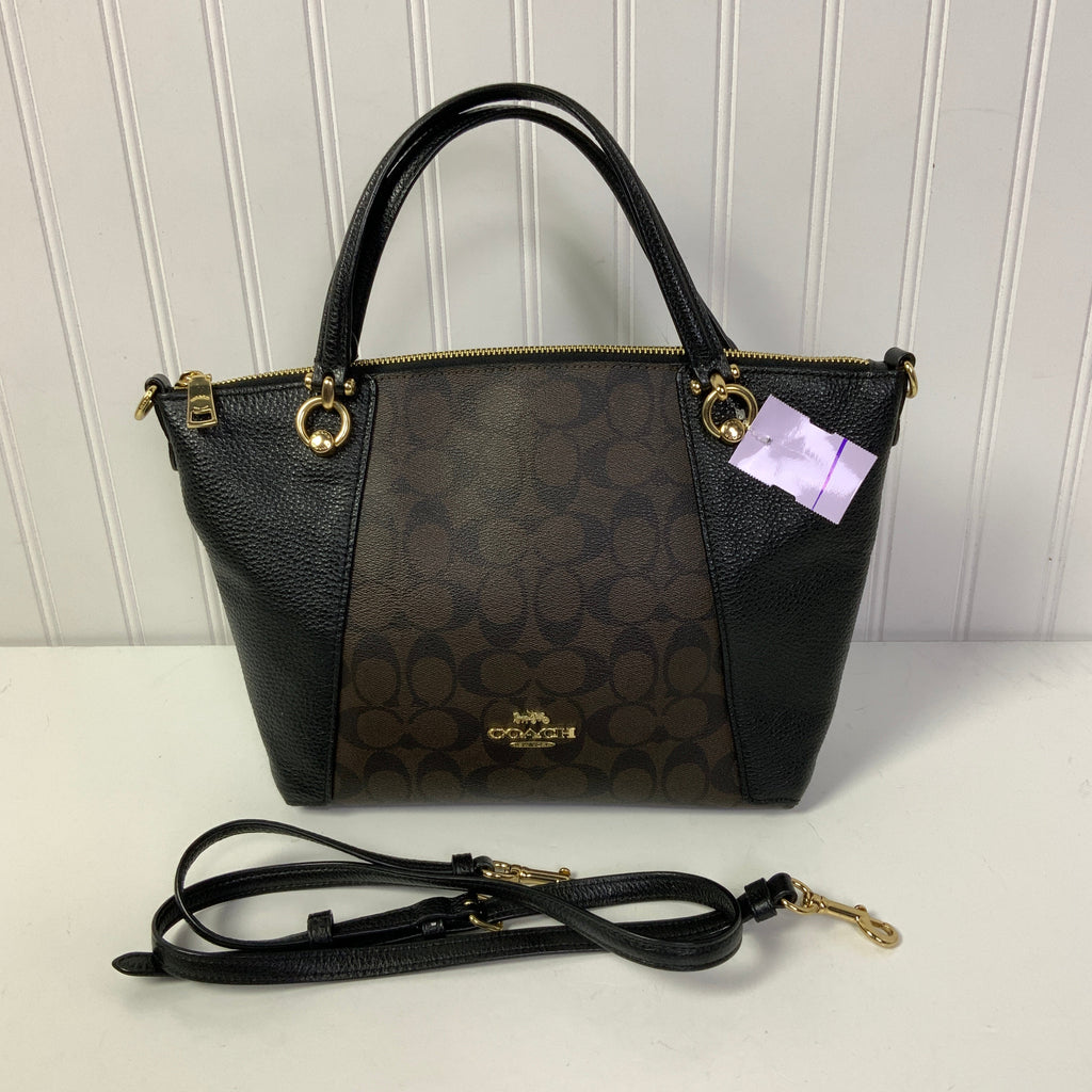 Handbag Designer By Coach In Black & Brown, Size:Medium