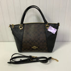 Handbag Designer By Coach In Black & Brown, Size:Medium