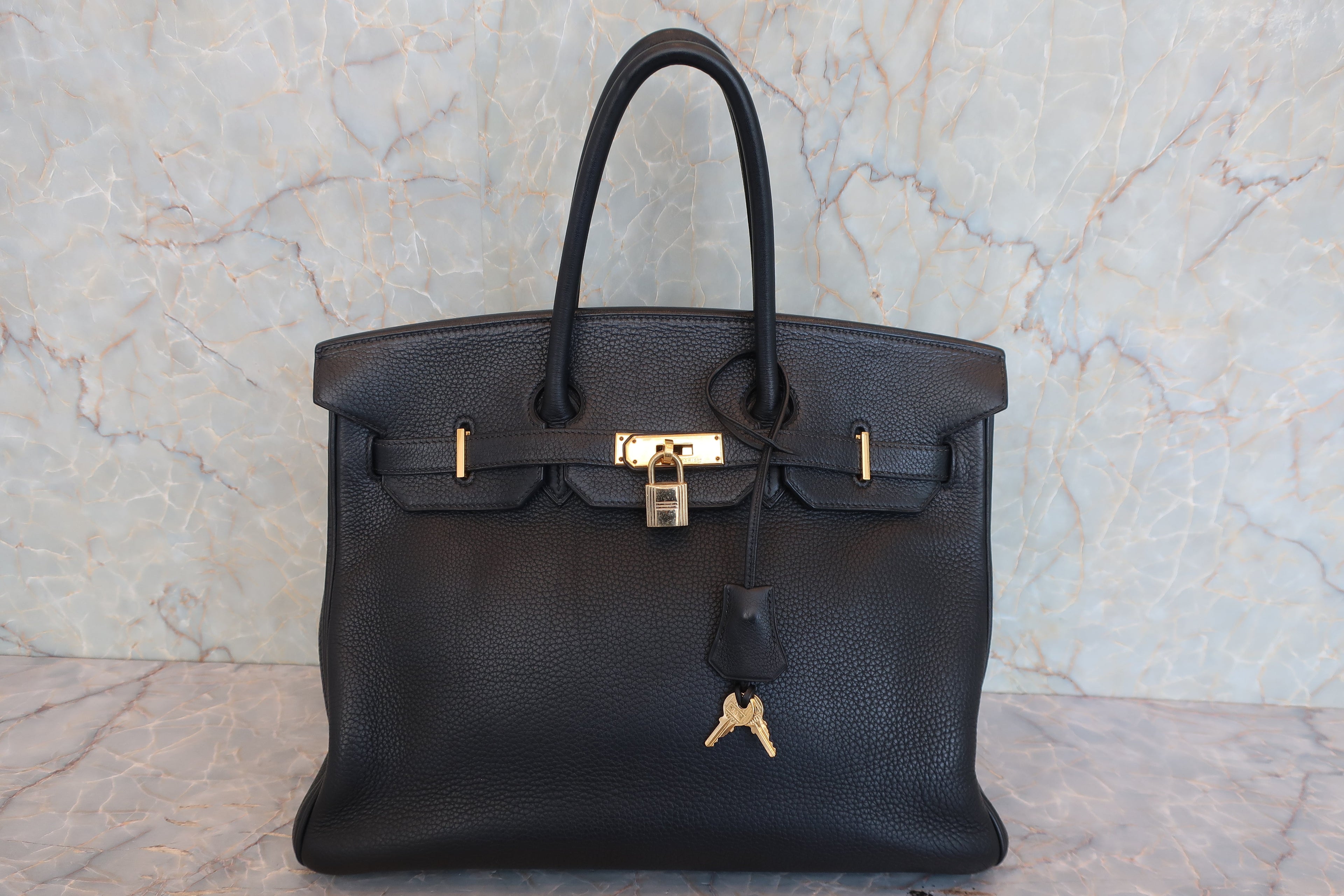HERMES／エルメス バーキン35 トゴ ブラック □H刻印 ハンドバッグ 800030175