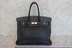 HERMES／エルメス バーキン35 トゴ ブラック □H刻印 ハンドバッグ 800030175