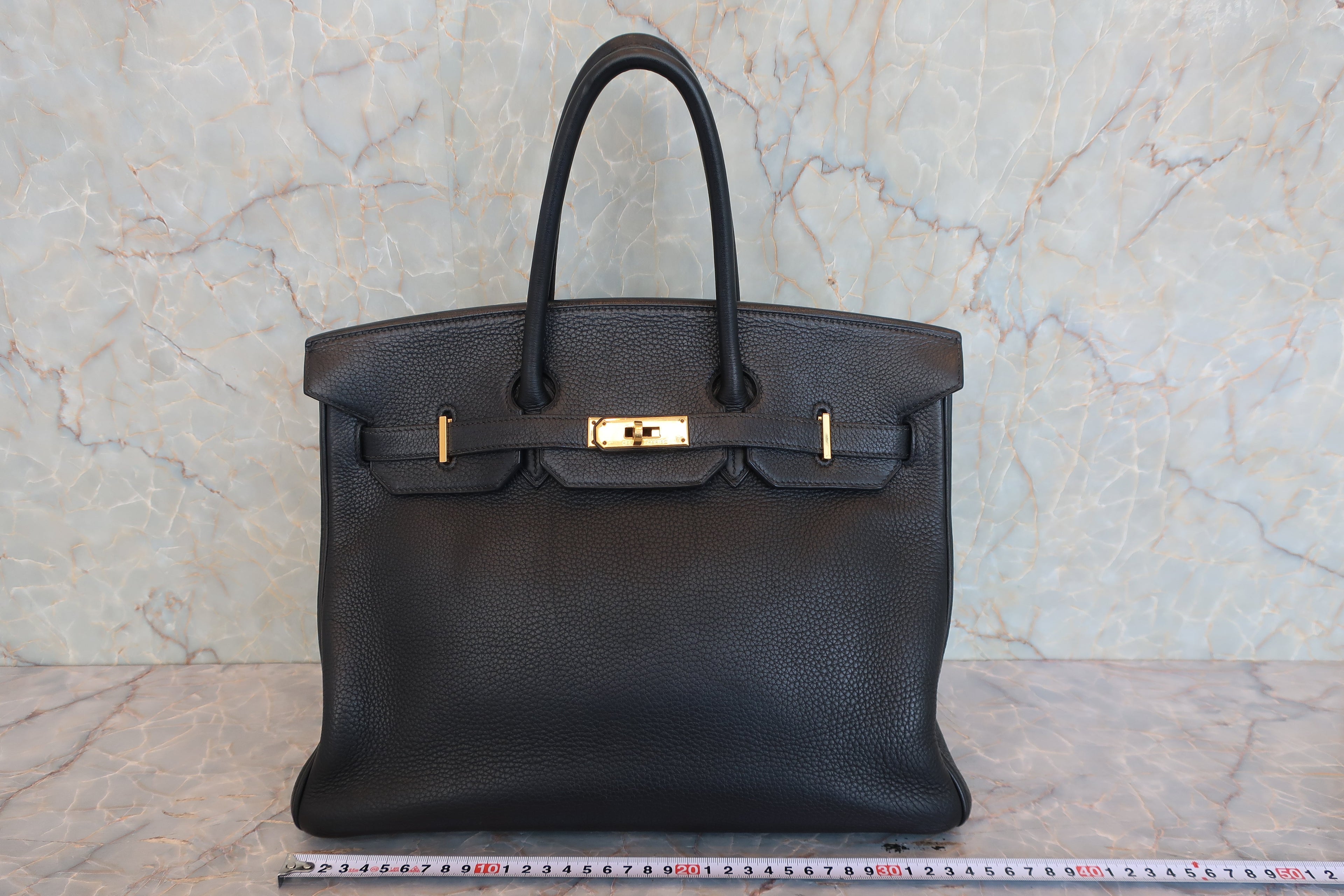 HERMES／エルメス バーキン35 トゴ ブラック □H刻印 ハンドバッグ 800030175