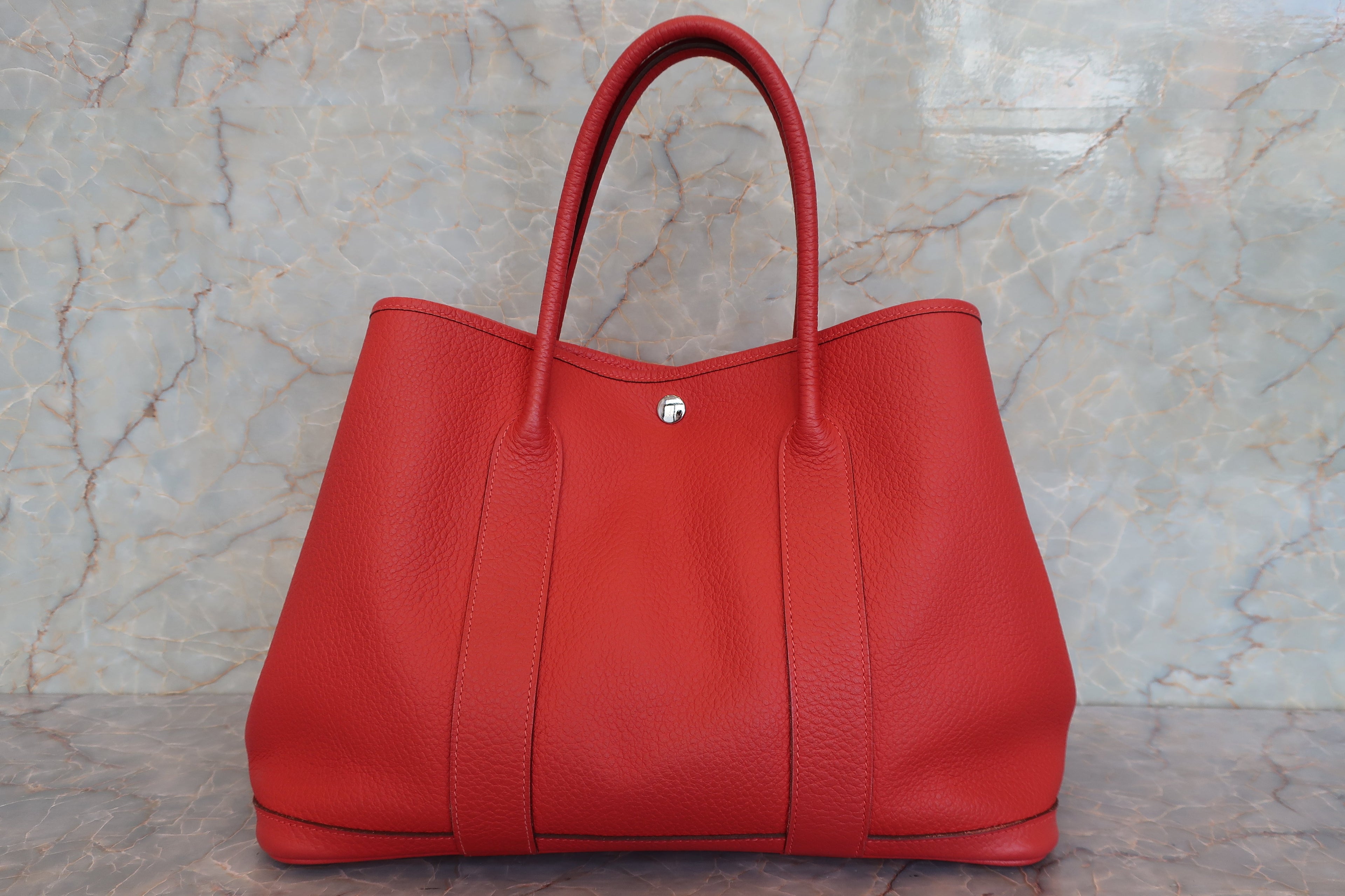 HERMES／エルメス ガーデンパーティＰＭ カントリー ルージュピヴォワンヌ R刻印 トートバッグ 700110067