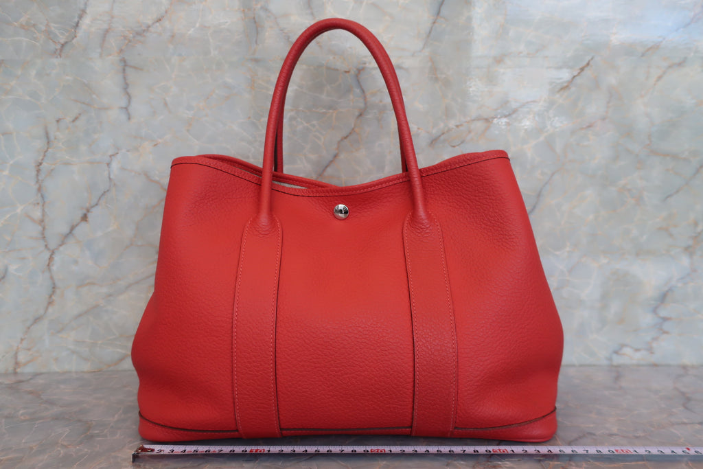 HERMES／エルメス ガーデンパーティＰＭ カントリー ルージュピヴォワンヌ R刻印 トートバッグ 700110067