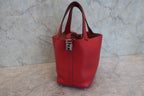 HERMES／エルメス ピコタンロックＰＭ トリヨンクレマンス ルージュガランス □Q刻印 ハンドバッグ 800030038