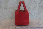 HERMES／エルメス ピコタンロックＰＭ トリヨンクレマンス ルージュガランス □Q刻印 ハンドバッグ 800030038