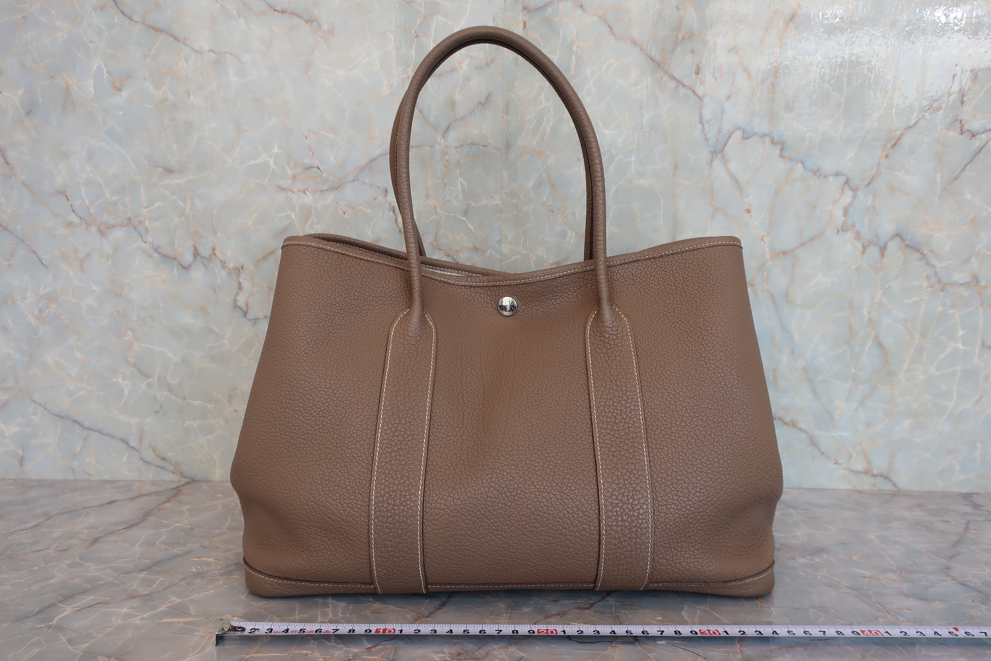 HERMES／エルメス ガーデンパーティPM ネゴンダ エトゥープ □P刻印 トートバッグ 800040112