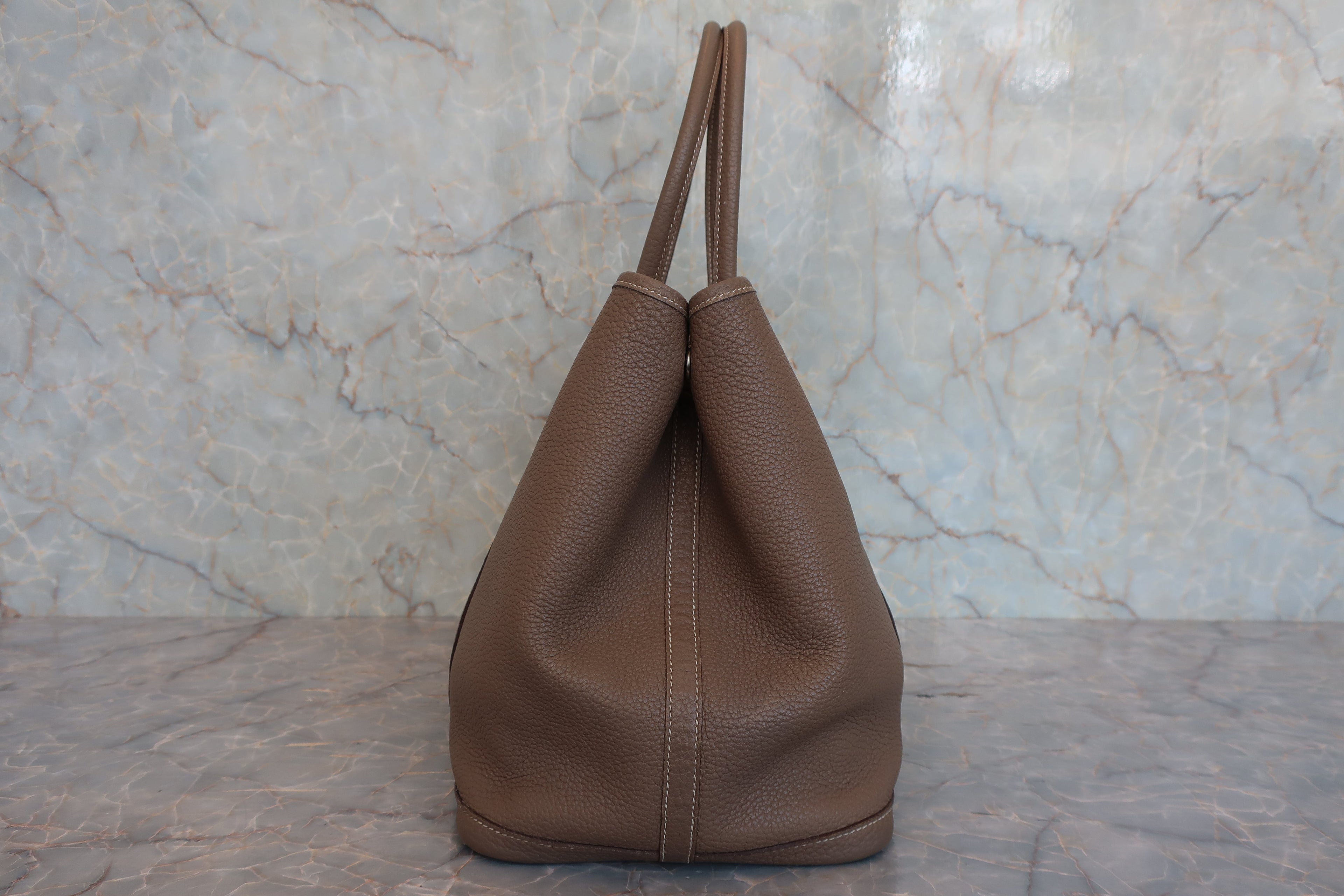 HERMES／エルメス ガーデンパーティPM ネゴンダ エトゥープ □P刻印 トートバッグ 800040112
