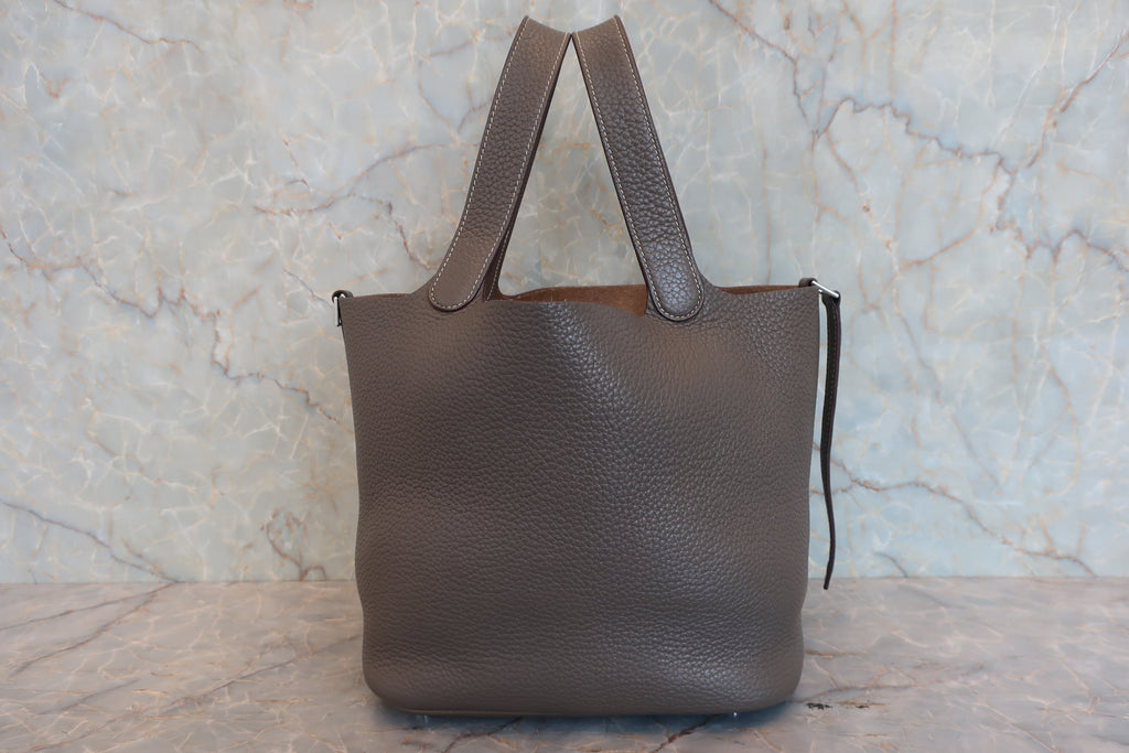 HERMES／エルメス ピコタンロックカザックMM トリヨンクレマンス エトゥープ/エタン □Q刻印 ハンドバッグ 800020029