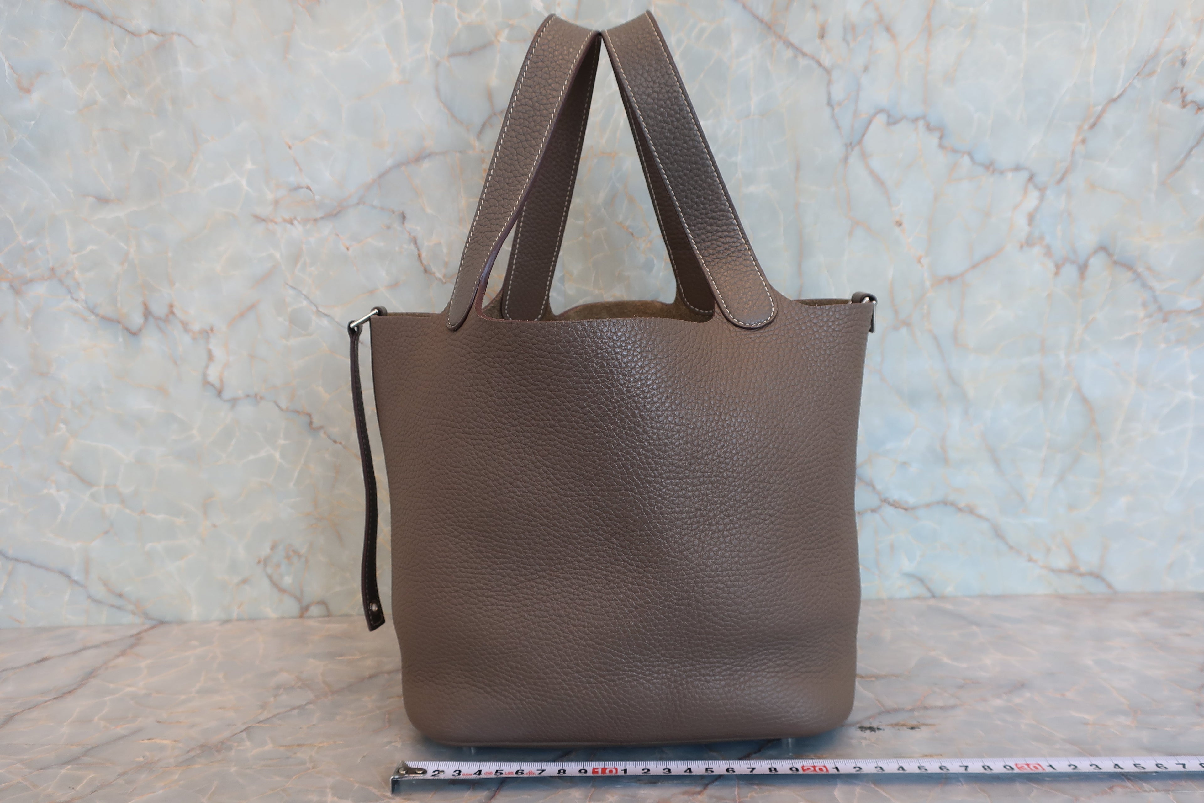 HERMES／エルメス ピコタンロックカザックMM トリヨンクレマンス エトゥープ/エタン □Q刻印 ハンドバッグ 800020029