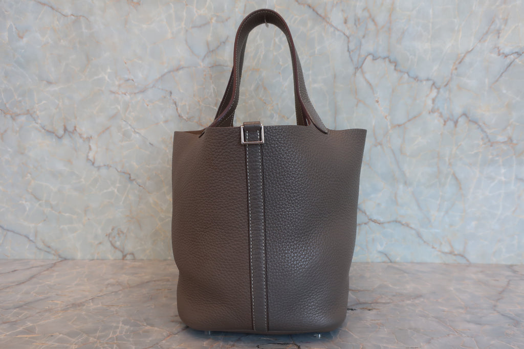 HERMES／エルメス ピコタンロックカザックMM トリヨンクレマンス エトゥープ/エタン □Q刻印 ハンドバッグ 800020029