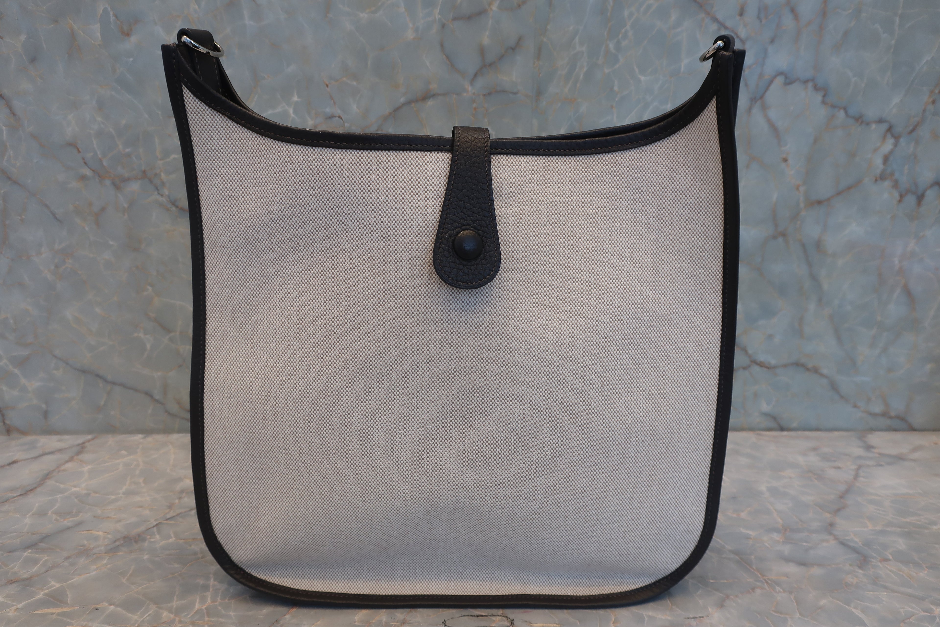 HERMES／エルメス エブリン1GM トワルアッシュ/トリヨンクレマンス ベージュ/ブラウン □J刻印 ショルダーバッグ 800030055